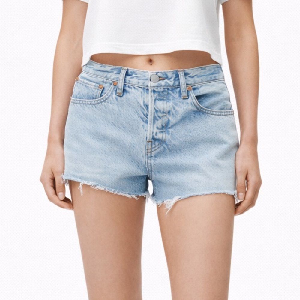 RE/DONE Pam Relaxed Shorts 30 Maliblue Mid Rise Denim Casual